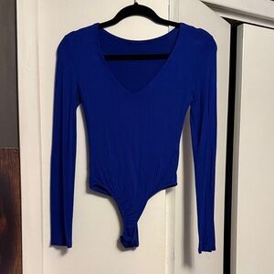 Elegant Blue Long Sleeve Bodysuit